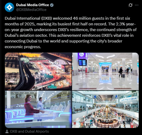股王配资网站 中东地区上半年航空流量亮眼 迪拜国际机场客流量创新高